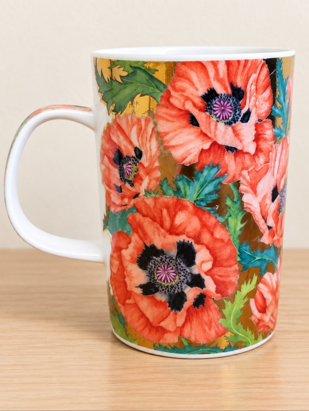 Dunoon Buckingham Mug Jane Brookshaw Floral Gold Fine Bone China Coffee Cup
